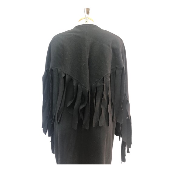 Vintage VTG 1980s 80s Black Yeohlee Fringed Fring… - image 5