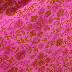 Vtg 60s Mod Dayglow Era Fluorescent Hot Pink Indian Block Print Party Dress image 6