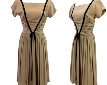 Vtg Vintage 1950s 50s Designer Gay Gibson Champagne Party Cocktail Dress