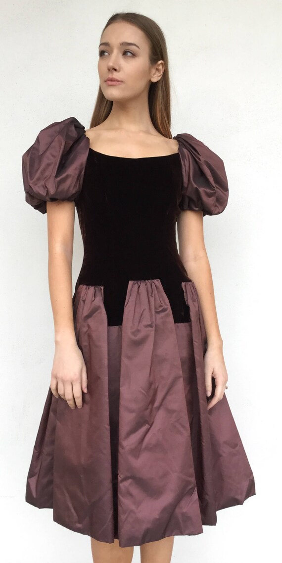 1980s Fabulous Victor Costa Party Dress with Puff