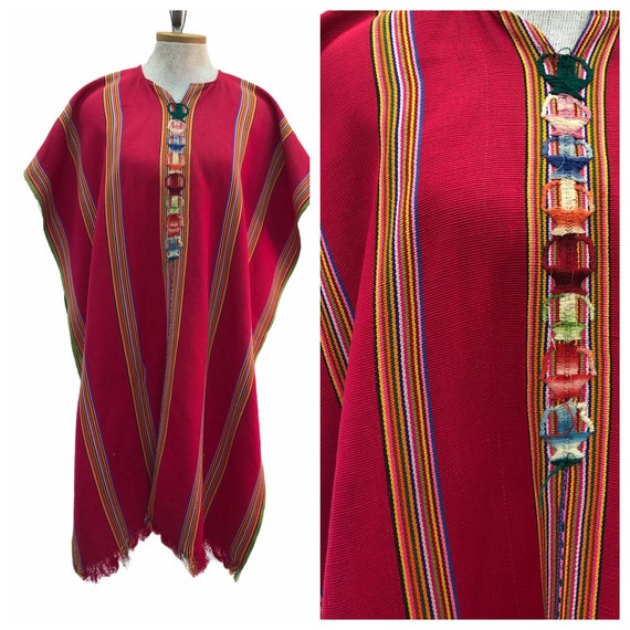 Vintage VTG 1970s 70s Pink Multicolored Stripe Bo… - image 1