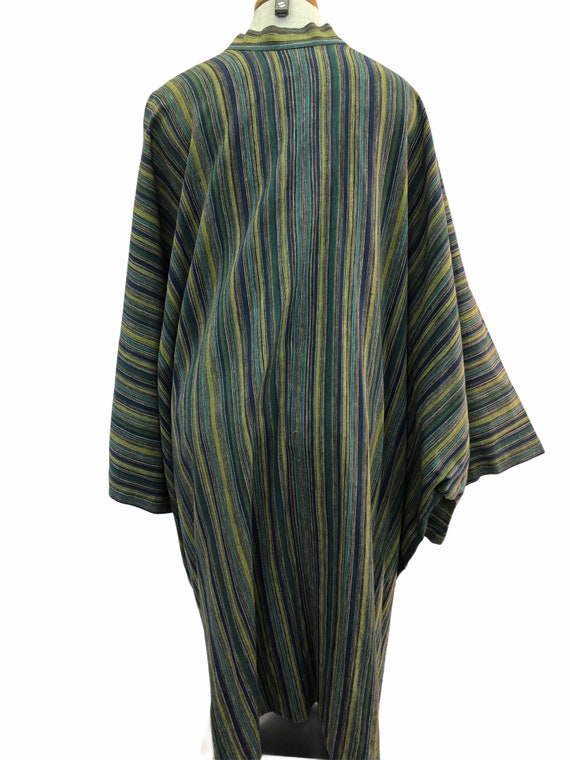 Vintage VTG 1960s 1970s Green Blue Stripe Striped… - image 5