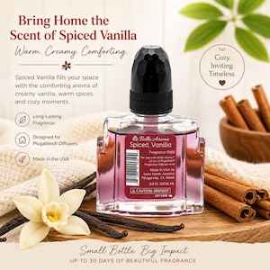 Spiced Vanilla Fragrance Refill | Warm Cinnamon Spice Home Scent Diffuser (Belle Aroma)
