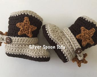 knitted baby cowboy boots