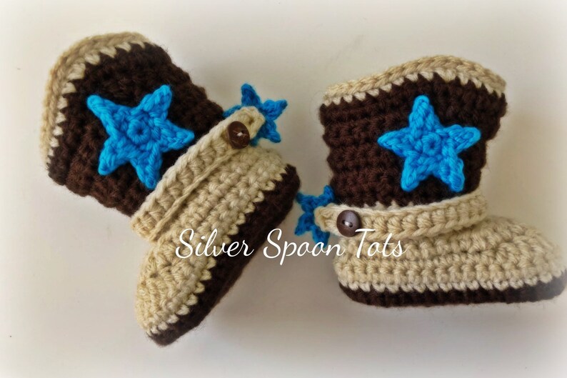 crochet cowboy boots with spurs