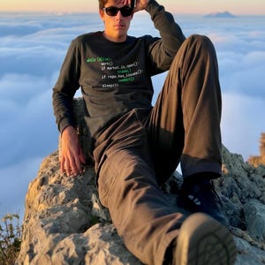 Coding Trader Long Sleeve Tee, Python Algo Trading Shirt, Developer Work Commit Repeat zdjęcie 4