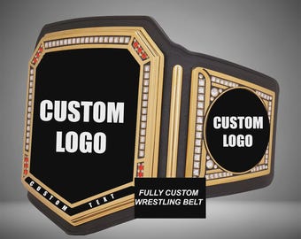 Custom Championship Wrestling Belt, Personalized Heavyweight Champion Title, Engraved Metal Plates