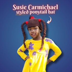 Kapelusz Susie Carmichael w kucyk od CandidlyCrystal Crochet