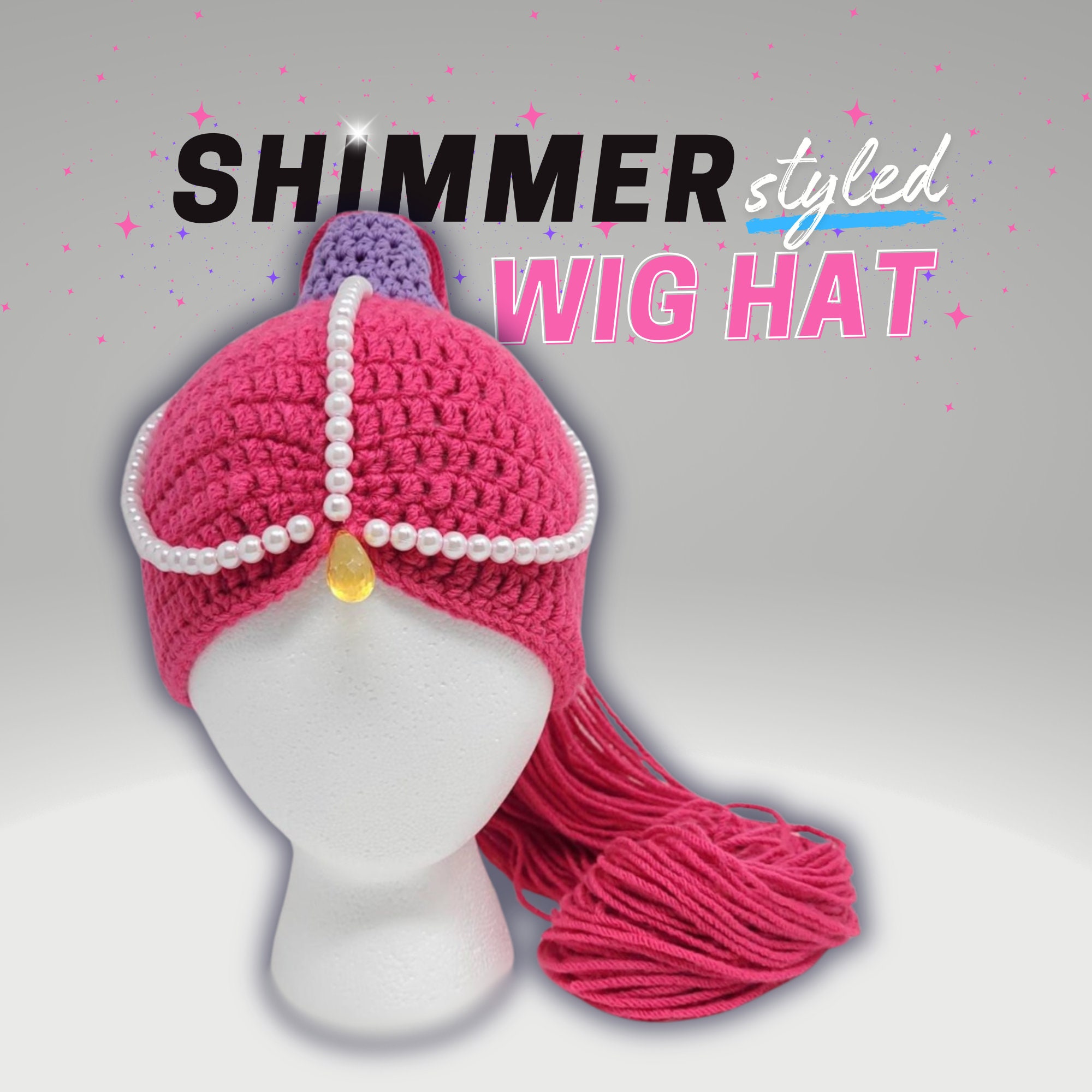 【PEARLY GATES】Women's Smile Crochet Knit Hat Shimmer Ponytail Hat (from Shimmer and Shine) by