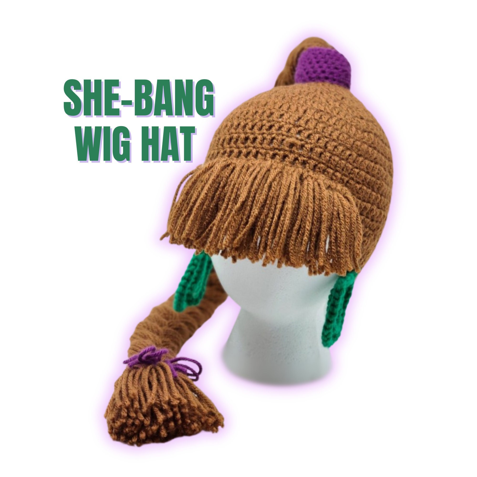 SheBang Hat - crochet wig hat- unique hat - ponytail hat - #shebanghat by CandidlyCrystal Crochet