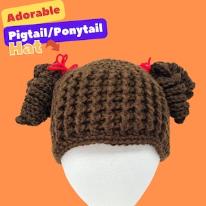 Adorable Pigtail/Ponytail Hat by CandidlyCrystal Crochet