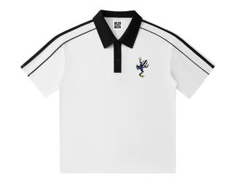 Camisa polo de manga curta com gola contrastante
