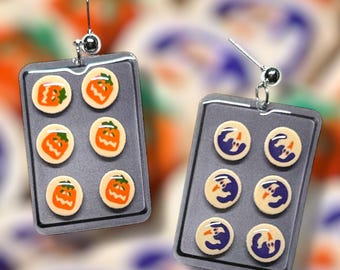 Brincos de Halloween com formato de assadeira