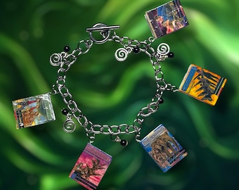 Pulseira com pingente em miniatura de livro nostálgico de Animorphs