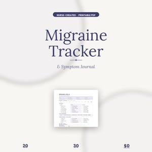 Migraine Tracker & Symptom Journal | Nurse-Created Headache Diary (Printable PDF)