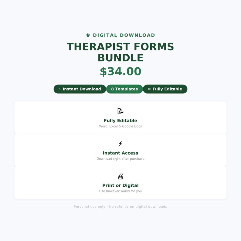Therapist Forms Bundle | Private Practice Client Intake, Session Notes ...