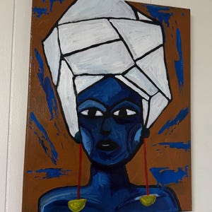 Blue Lady in White Headwrap -NLE 2026
