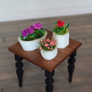Miniature Dollhouse Potted Flower Plants, Mini House Plants, 1:12 Scale Flowers, Dollhouse House Plant, Dollhouse Greenhouse Plants