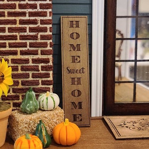 Miniature Porch Sign for Dollhouse - Home Sweet Home, 1:12 Dollhouse Sign, Dollhouse Decor, Farmhouse Decor, Dollhouse Accessory