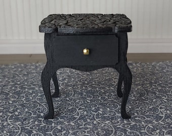 Miniature Baroque Style Nightstand or End Table, Traditional Dollhouse Furniture, 1:12 Scale End Table, Dollhouse Furniture, Side Table