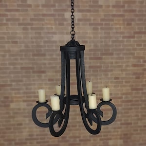Wrought iron candle chandelier non hot sale electric