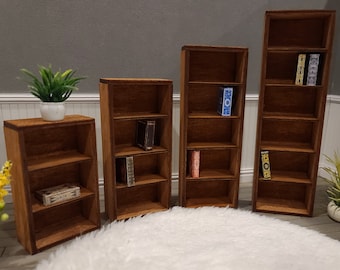 Miniature Wooden Bookcase for dollhouses, 1:12 Scale, Miniature Book Shelf, Modern Dollhouse, Dollhouse Furniture, Dollhouse Decor