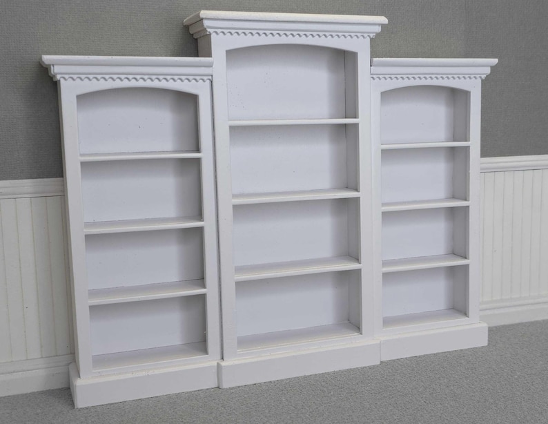 Deluxe Library Bookcase for Dollhouses, 112 Scale, Miniature Book