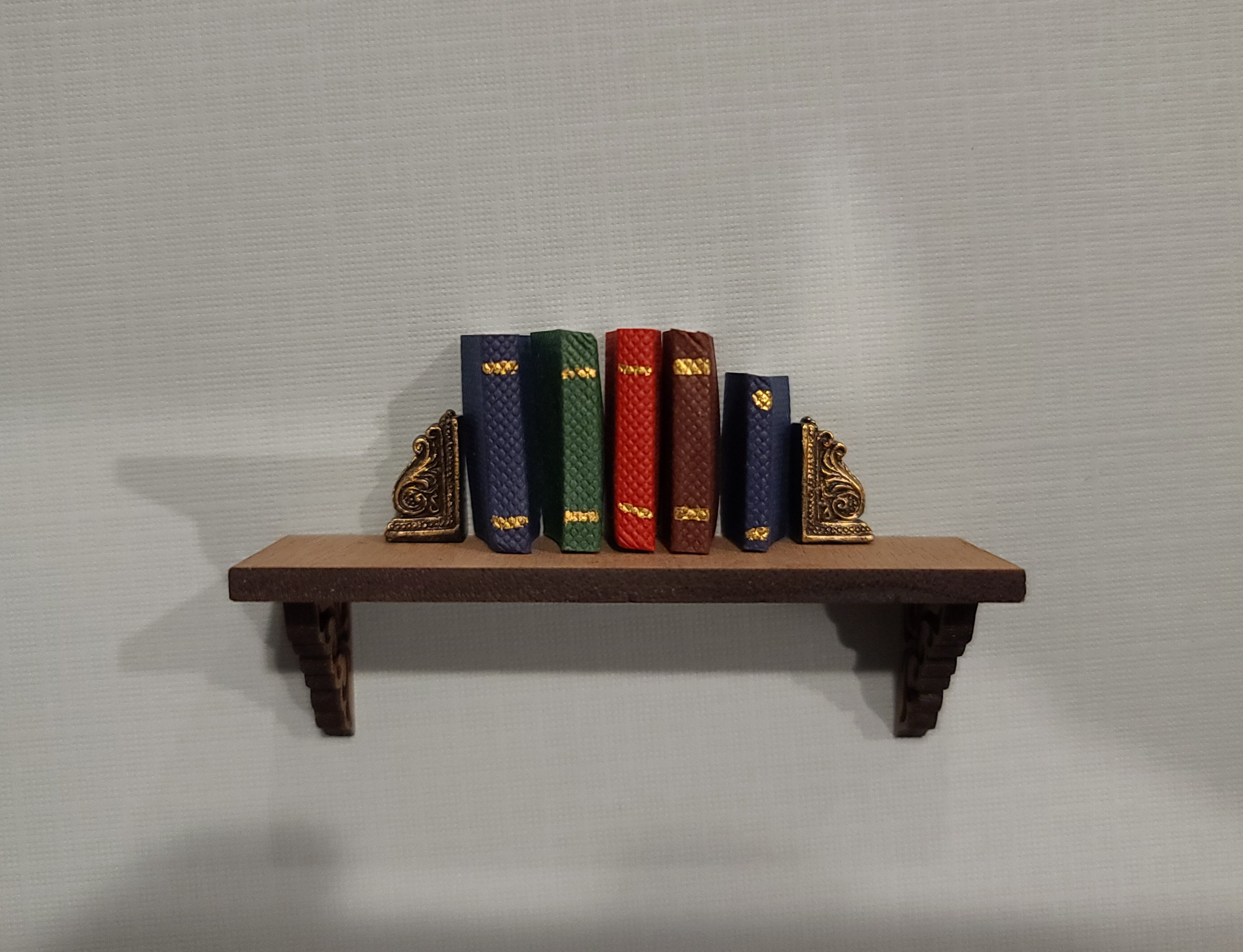 Miniature Wooden Wall Shelf for Dollhouses, 1:12 Scale, Miniature Book ...