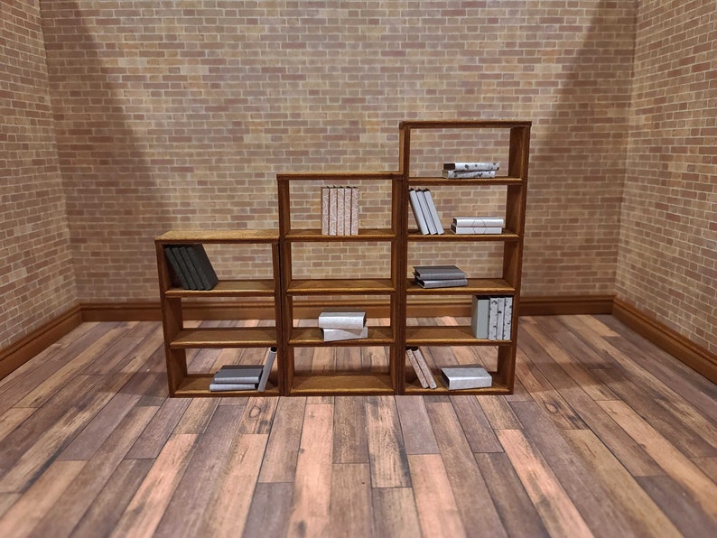 Miniature Bookcase for Dollhouses 112 Scale Miniature Book Etsy