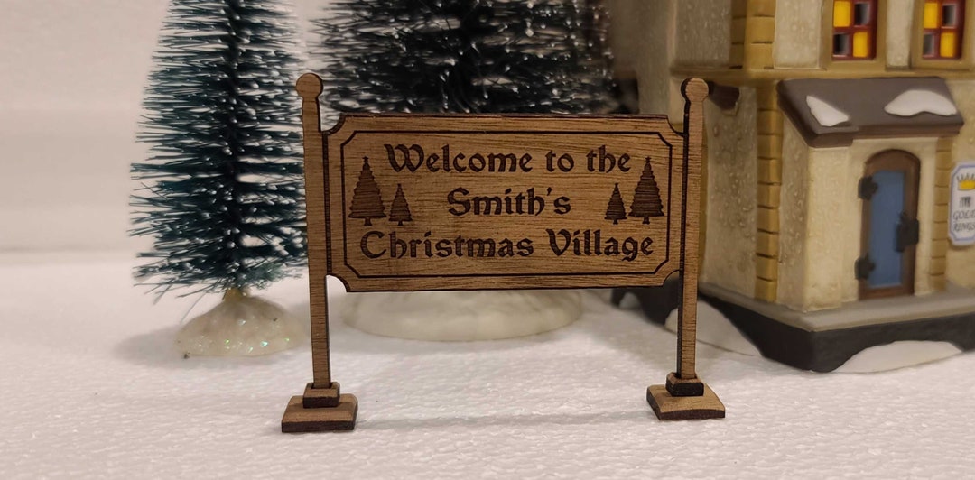 Custom Christmas Village Sign, to Our Village Sign