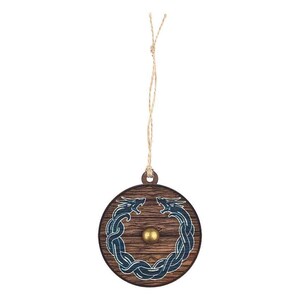 Viking Dragon Wooden Shield Christmas Ornament -Viking Shield Wooden Ornament, Celtic Christmas Ornament, Viking Ornament, Medieval Ornament image 3