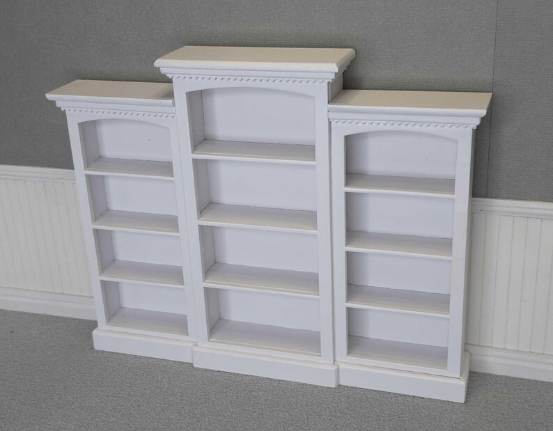Deluxe Library Bookcase for Dollhouses, 112 Scale, Miniature Book
