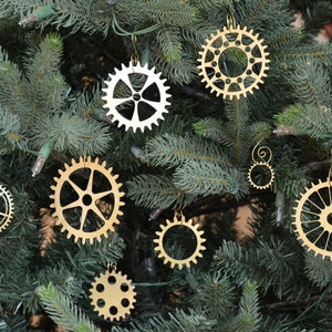 Steampunk Gear Christmas Ornament Set of 8 image 3