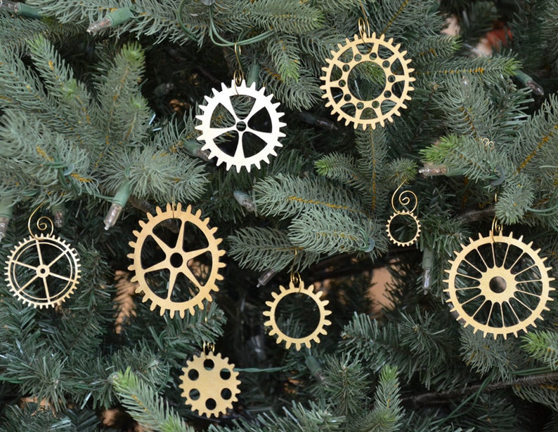Steampunk Gear Christmas Ornament Set of 8 image 3
