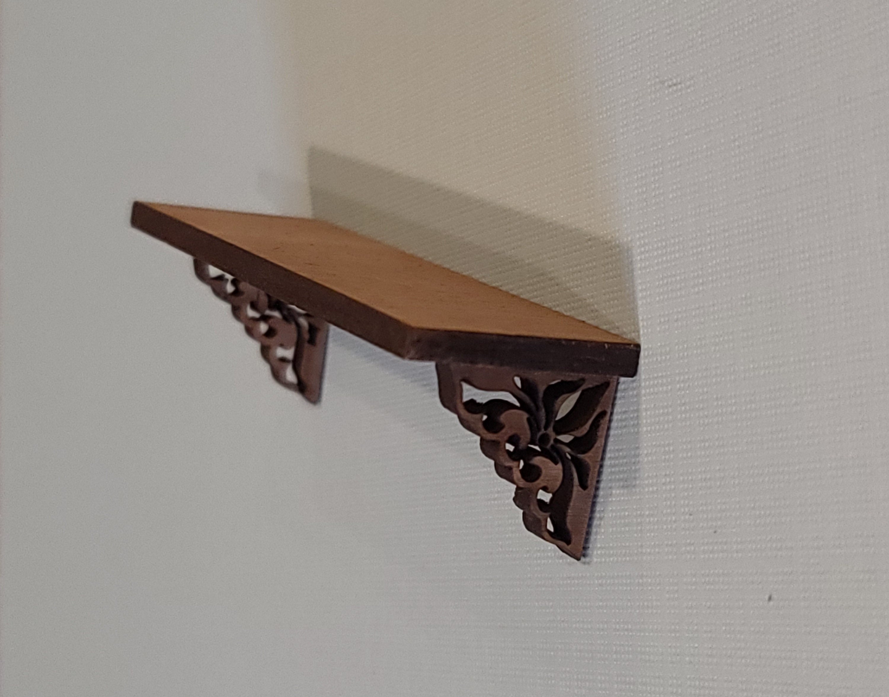 Miniature Wooden Wall Shelf for Dollhouses, 1:12 Scale, Miniature Book ...