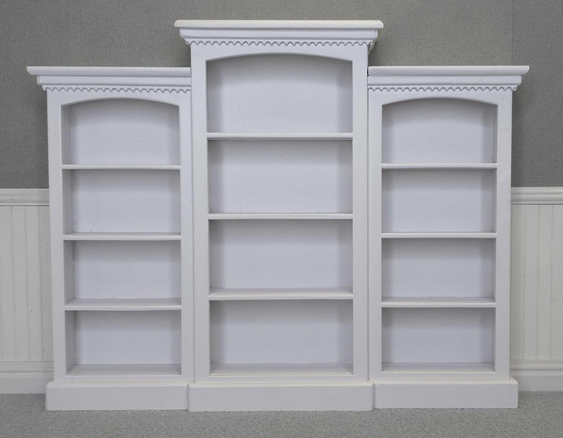 Deluxe Library Bookcase for Dollhouses, 112 Scale, Miniature Book