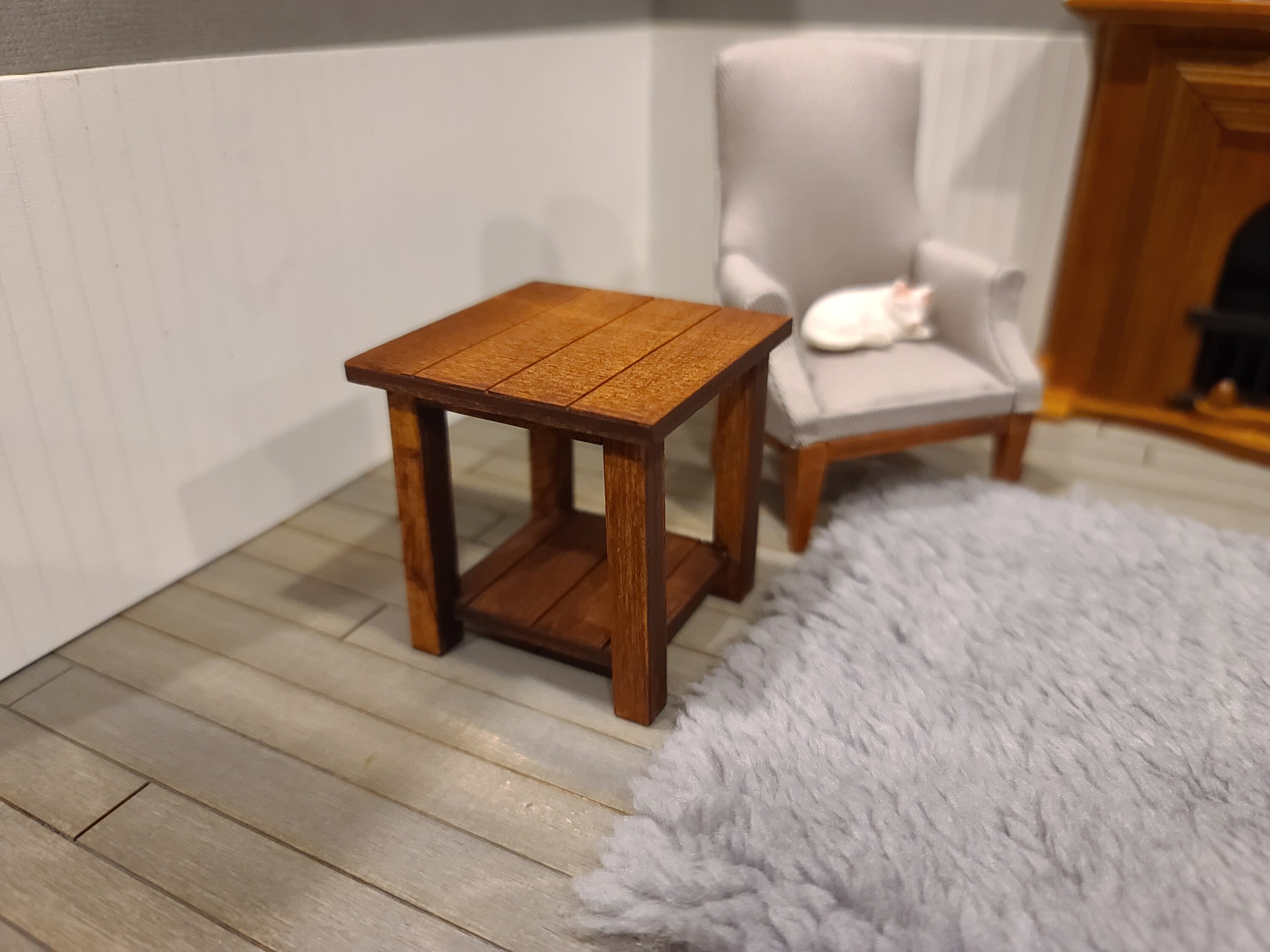 Miniature Farmhouse End Table Dollhouse Furniture 112 Scale Etsy