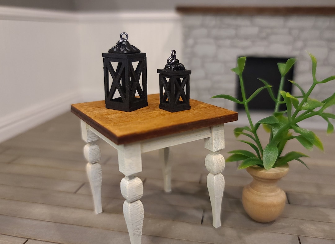 Miniature Lantern, Dollhouse Lantern, Wrought Iron Look Lantern, Decorative Farmhouse Lantern
