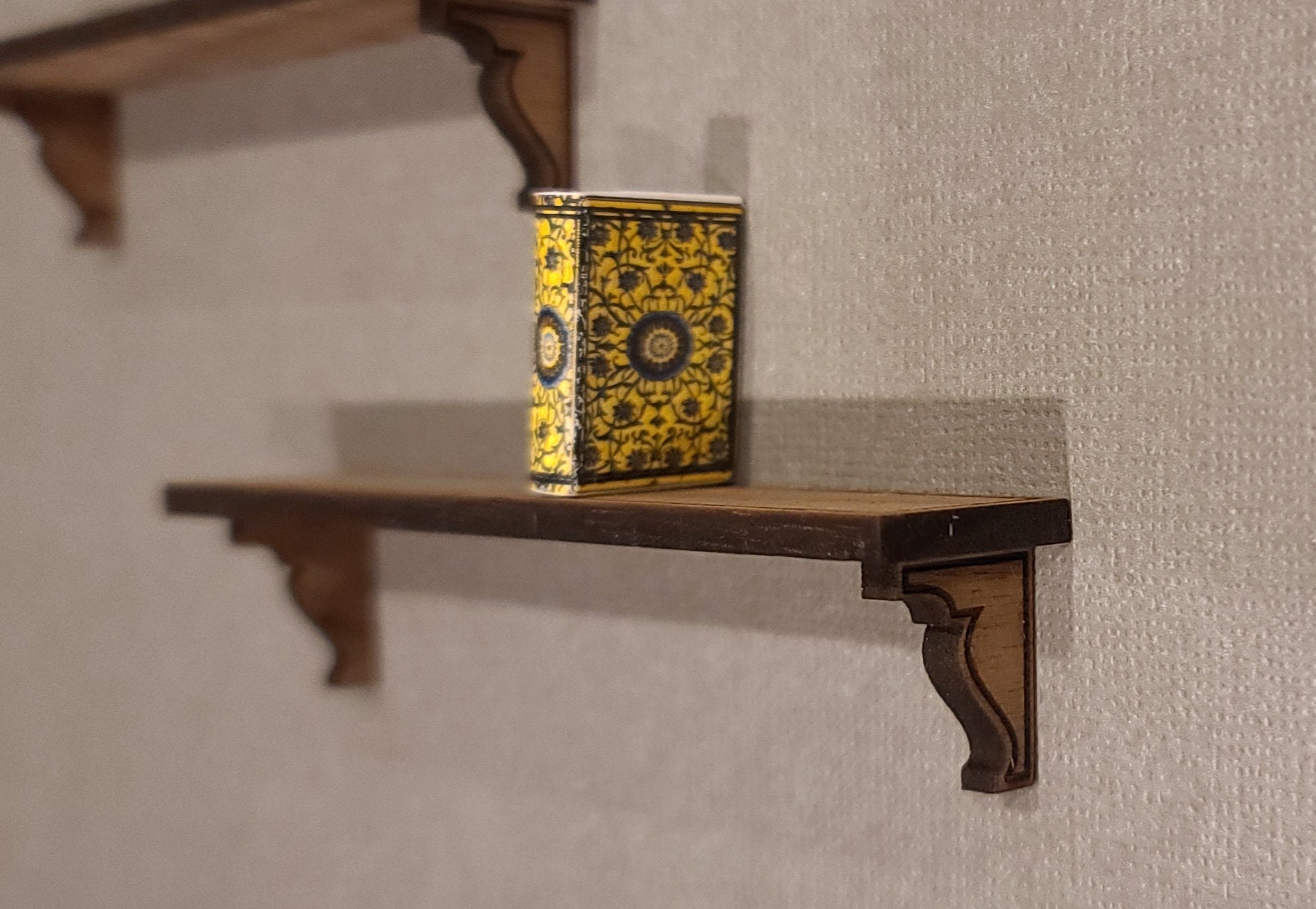 Miniature Wooden Wall Shelf for Dollhouses, 1:12 Scale, Miniature Book ...