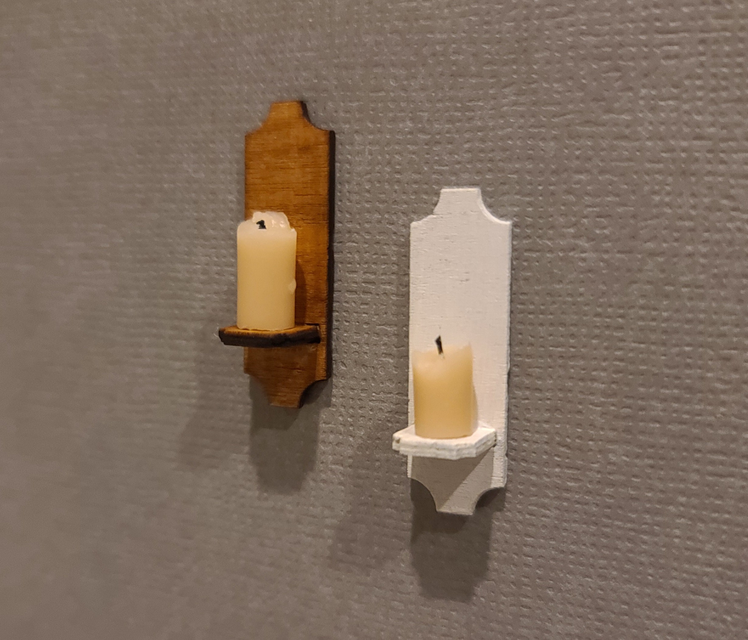 Miniature Wall Mounted Candle Holders with Pillar Candles Set Etsy