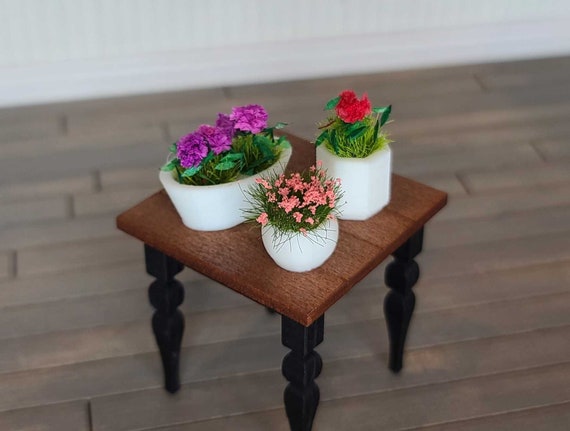 1:12 Scale Miniature Potted Plants - Dollhouse Accessories For DIY Crafts & Decor