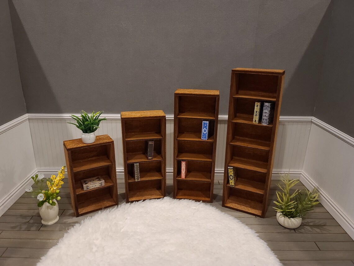 Miniature Wooden Bookcase for dollhouses 112 Scale Etsy