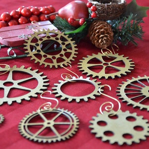 Steampunk Gear Christmas Ornament Set of 8 image 2
