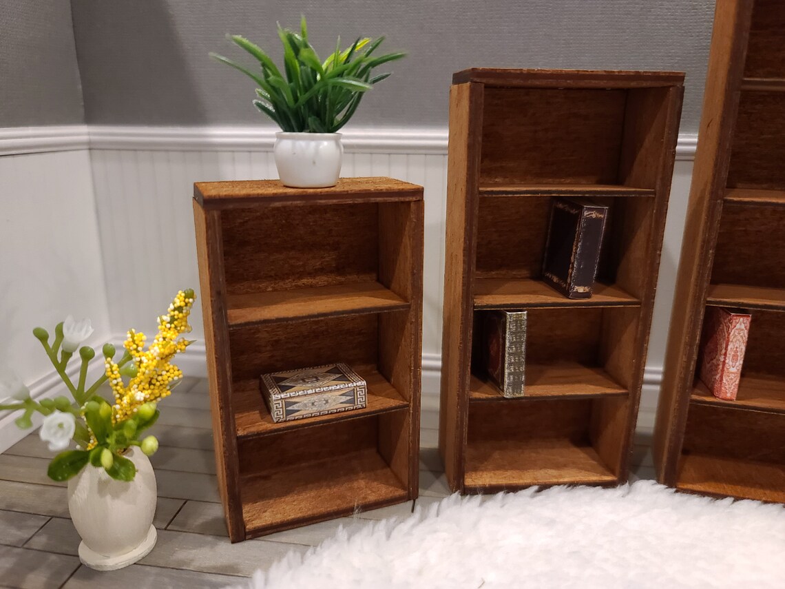 Miniature Wooden Bookcase for dollhouses 112 Scale Etsy