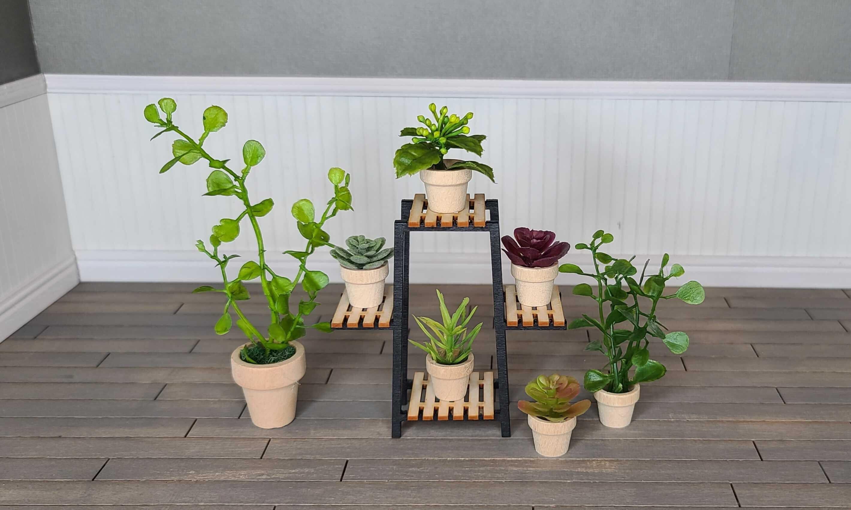 Miniature Dollhouse 1:12 Scale Plants, Mini House Plants, Dollhouse Accessories, Tiny Plants, Dollhouse Greenhouse, Dollhouse Accessory