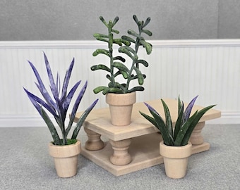 Miniature Dollhouse Plants, Mini House Plants, Miniature Succulents, 1:12 Scale Plants, Mini Potted Plants, Dollhouse Greenhouse Plants