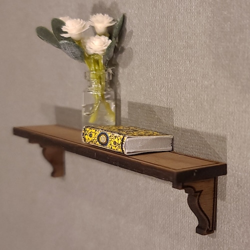 Miniature Wooden Wall Shelf for Dollhouses 112 Scale Etsy
