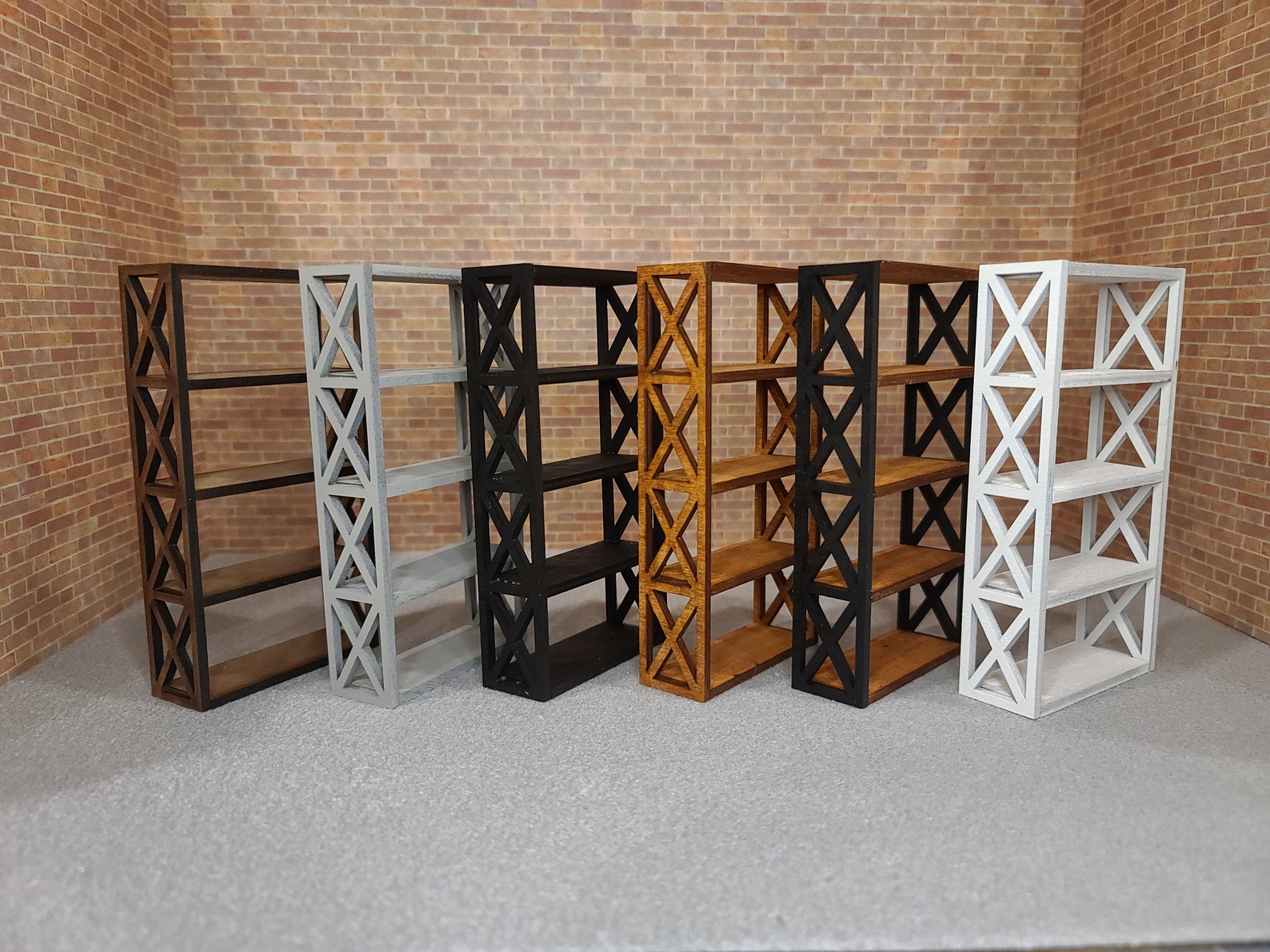 Miniature Wooden X Bookcase for dollhouses 112 Scale Etsy