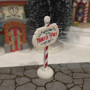 Miniature North Pole Sign, Christmas Village Sign, Custom Sign for Christmas Village, Personalized Christmas Village Accessory