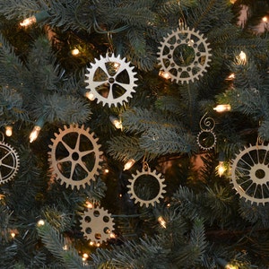 Steampunk Gear Christmas Ornament Set of 8 image 1
